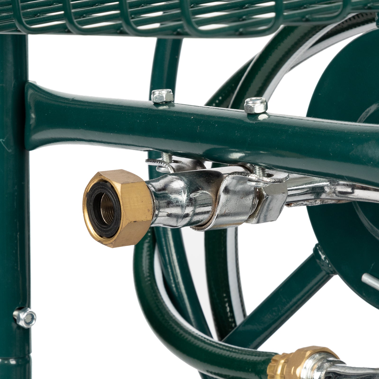 [Same Code：04822659]Iron Four-Wheel Pipe Truck Dark Green [Not an inflatable tire]