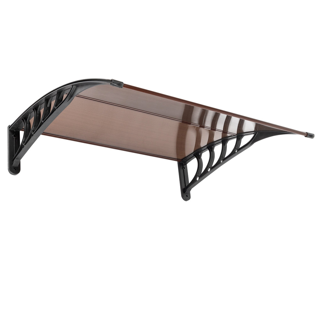 [Same Code：70596693]100 x 96cm Household Application Door & Window Rain Cover Eaves Brown Board & Black Holder