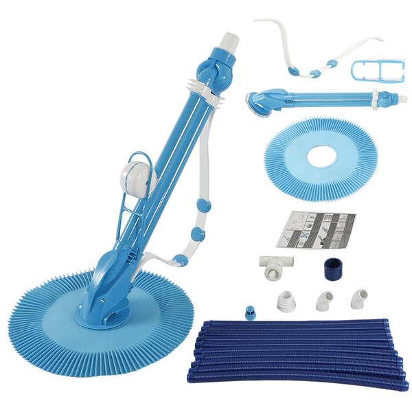 Auto Swimming Pool Cleaner with 10pcs Durable Hose Blue