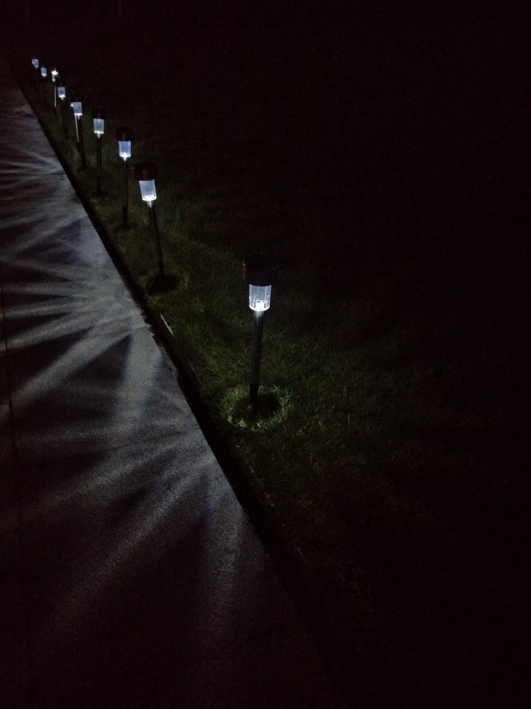 10pcs 5W High Brightness Solar Power LED Lawn Lamps with Lampshades White & Silver