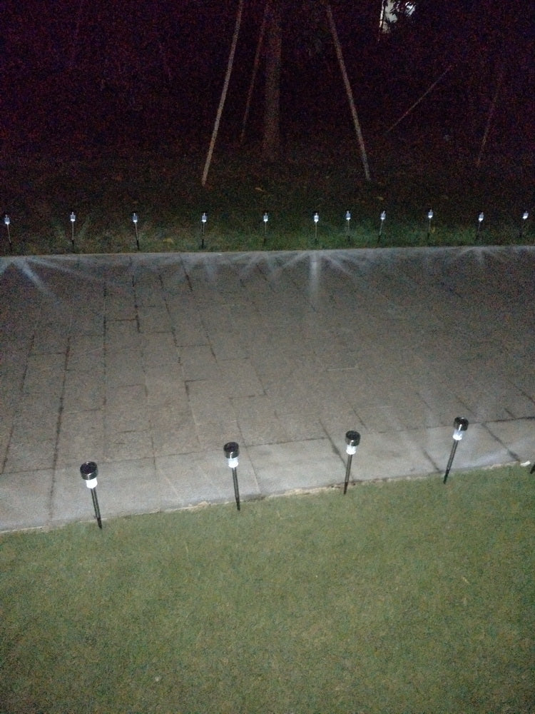 10pcs 5W High Brightness Solar Power LED Lawn Lamps with Lampshades White & Silver