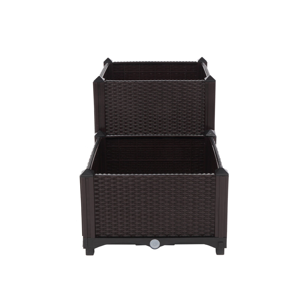 2Pcs Free Splicing Injection Planting Box Brown