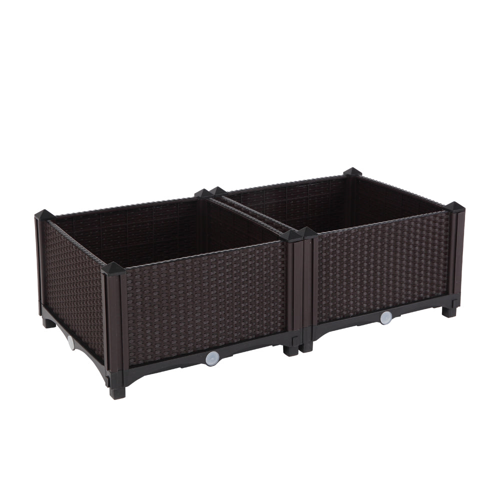 2Pcs Free Splicing Injection Planting Box Brown