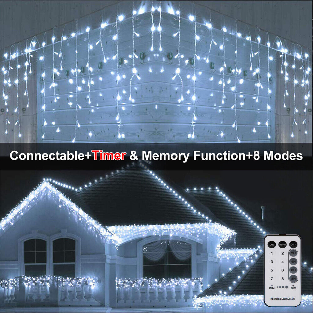 Curtain Icicle Lights Wedding Party LED Fairy Christmas Indoor Outdoor(tk/temu self-pickup orders)