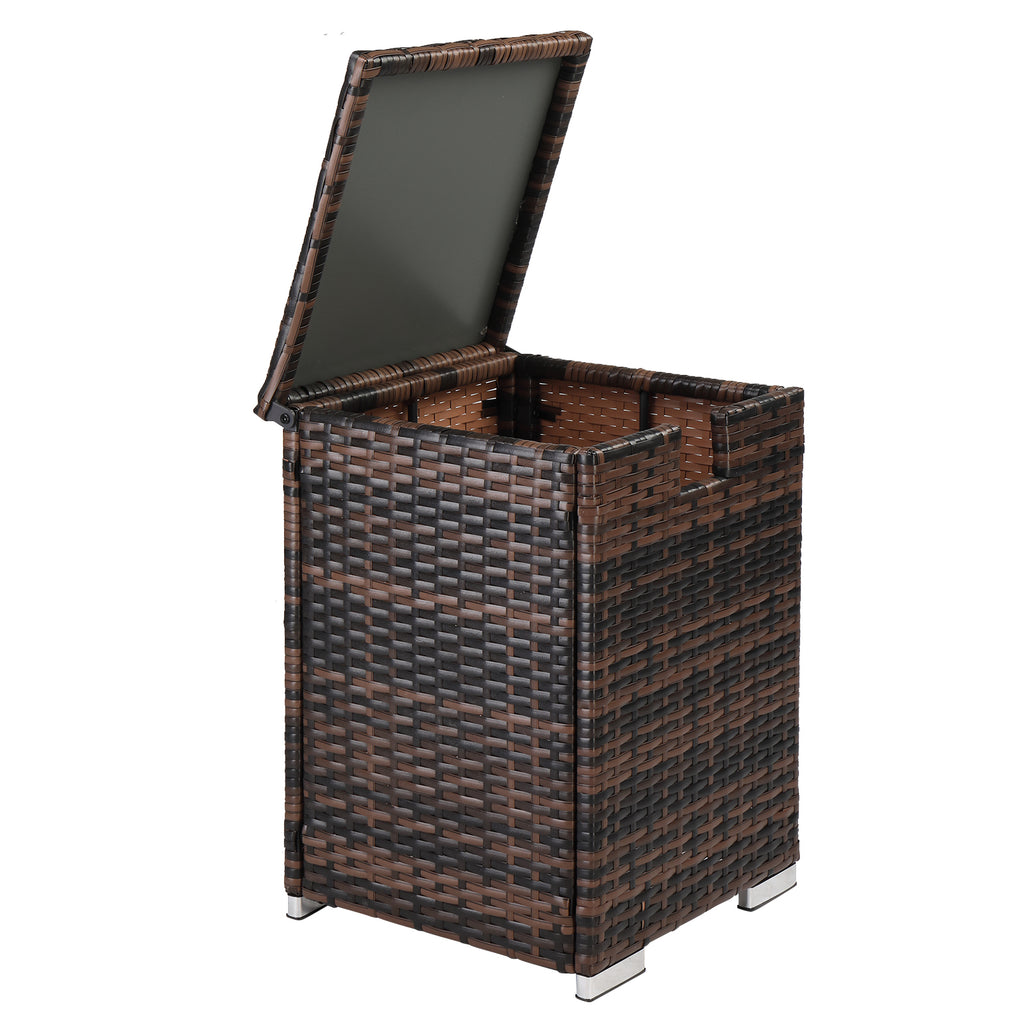 40*40*57cm Iron Frame Gas Bottle Storage Rattan Side Table Brown Gradient