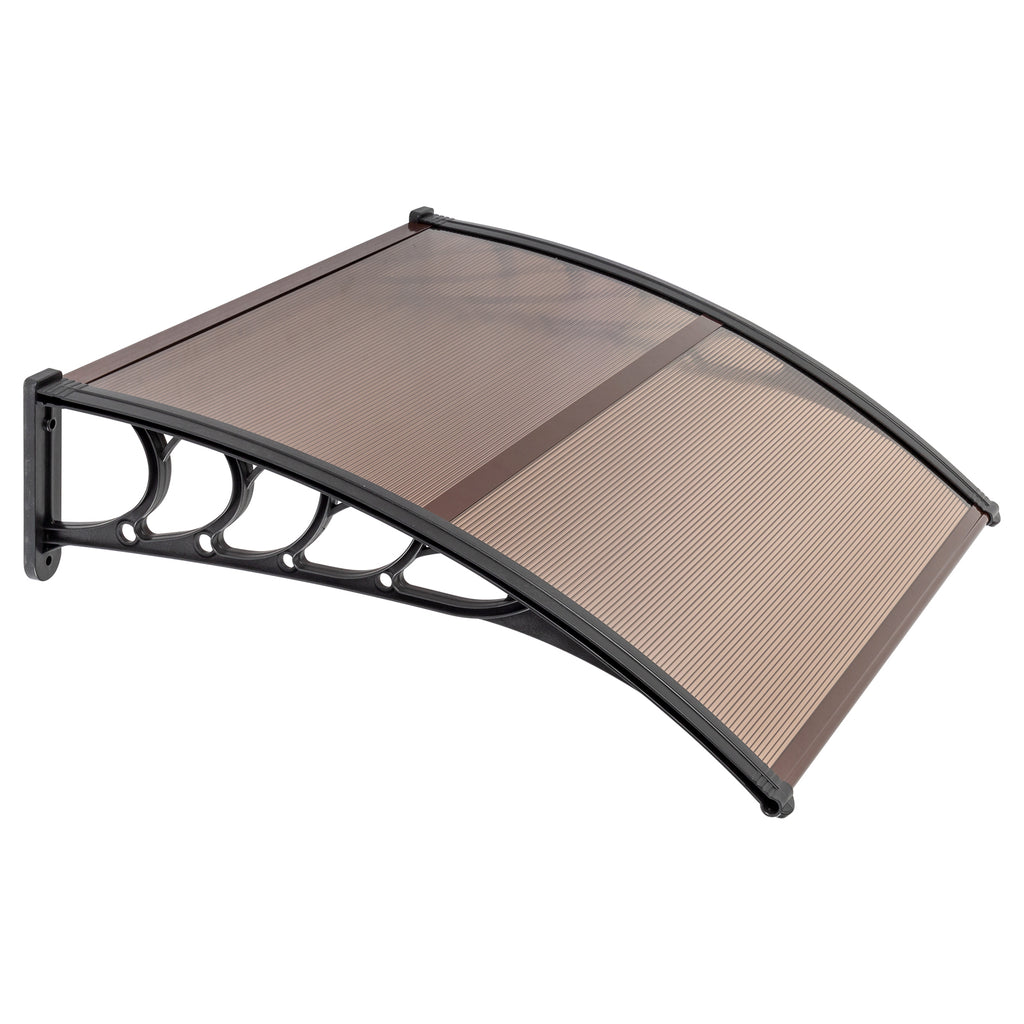 [Same Code：27655126]100 x 96cm Household Application Door & Window Rain Cover Eaves Brown Board & Black Holder
