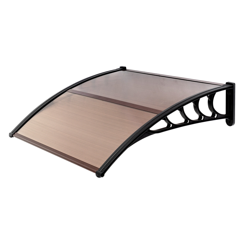 [Same Code：27655126]100 x 96cm Household Application Door & Window Rain Cover Eaves Brown Board & Black Holder