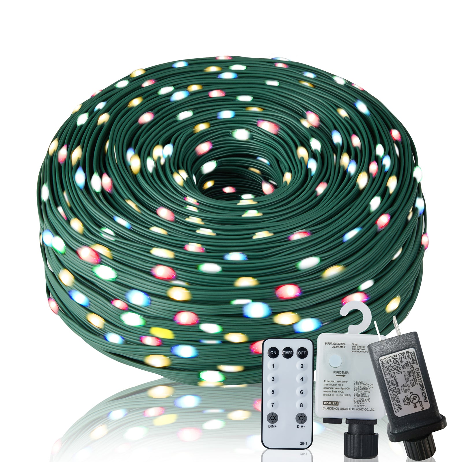 Christmas Rope Lights,1000LED/328Ft Outdoor Decorative String Strobe with 8 Modes/Remote/IP67 Waterproof/Timer/Memory Function for Xmas Holiday/Wedding/Party/DIY/Garden/Patio/Atmosphere Decor