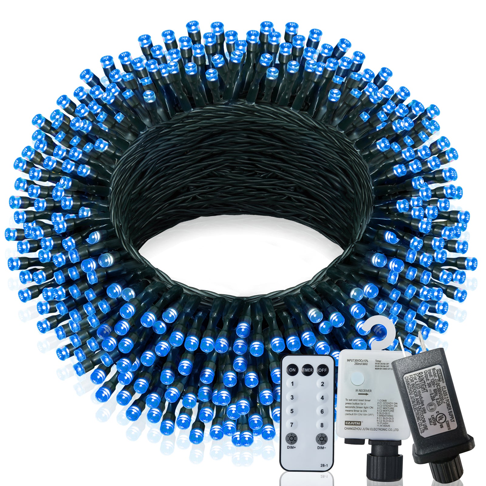 Christmas Lights Outdoor, 197 FT 580 LED Christmas Decorations Lights/Waterproof String Fairy Lights Plug in with 8 Modes and Timer Lights for Door/Yard/Party/Christmas Decor