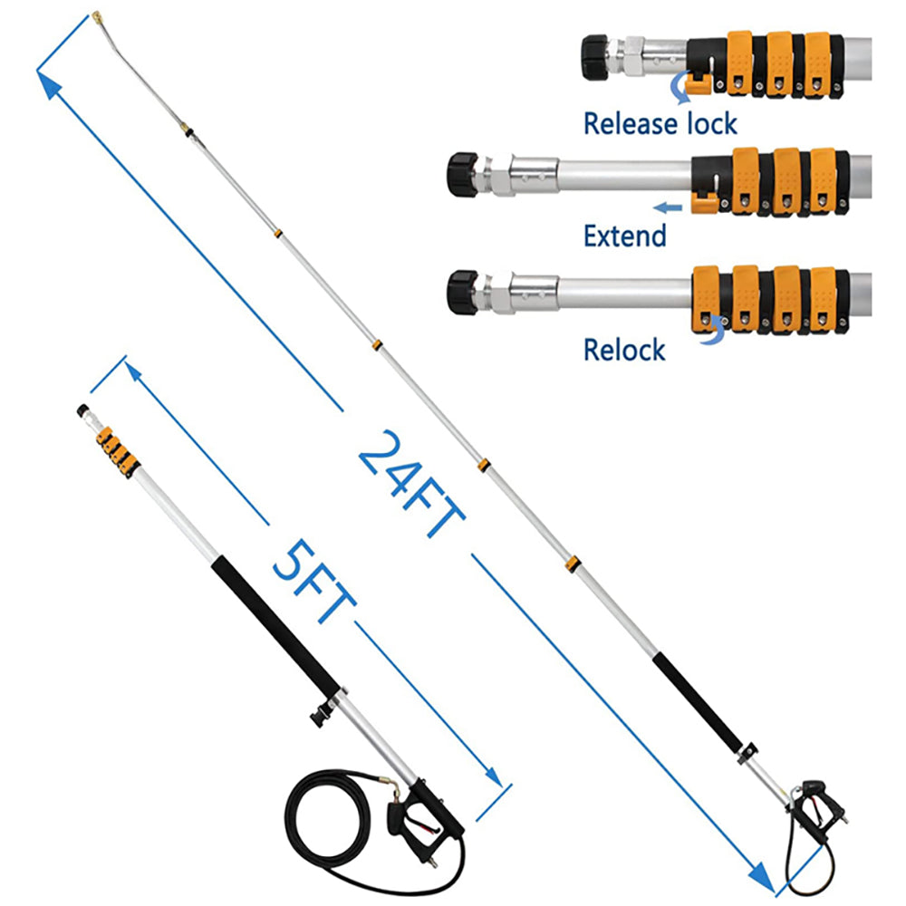 24FT high pressure washer telescopic gun