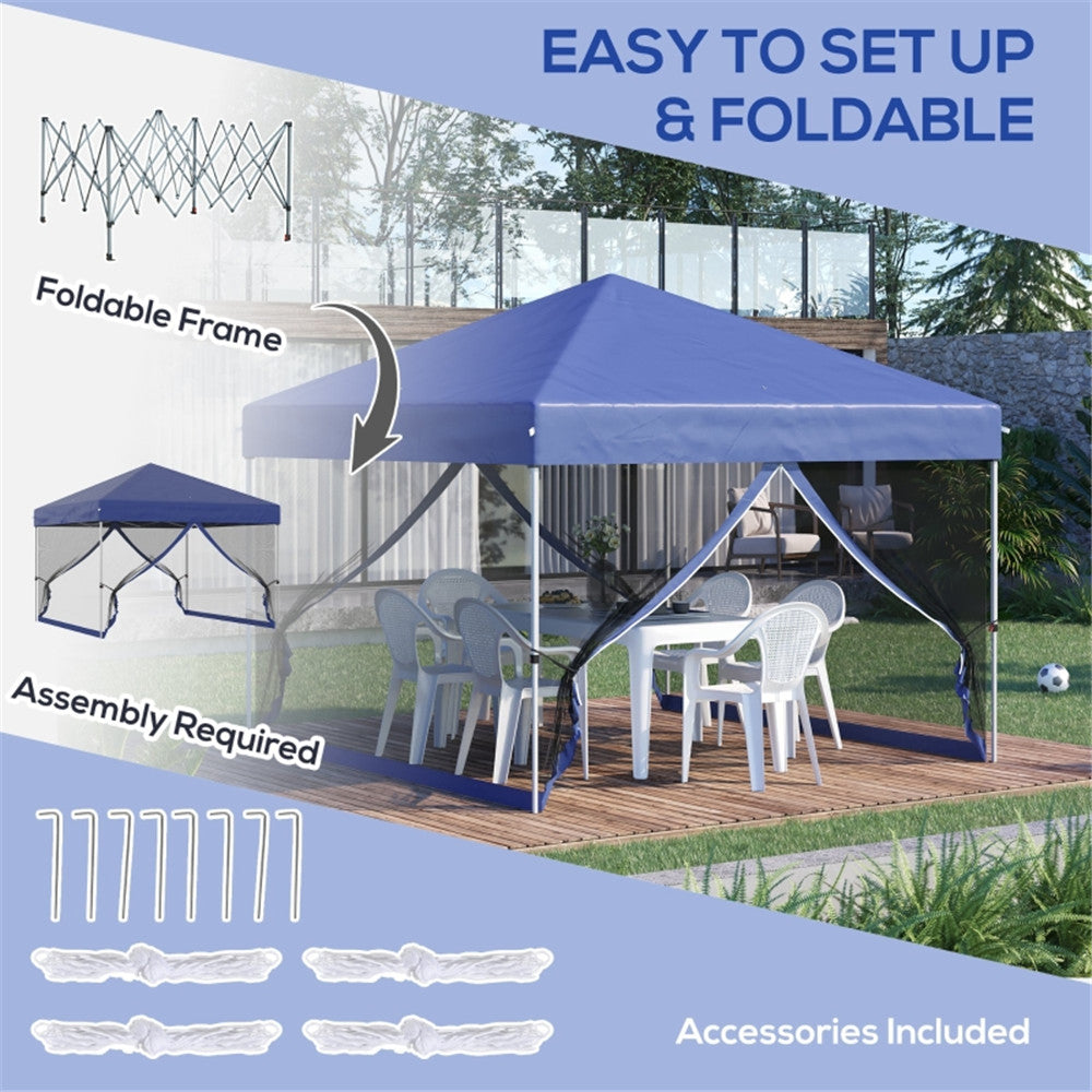10' x 10' Pop Up Canopy Tent-Blue