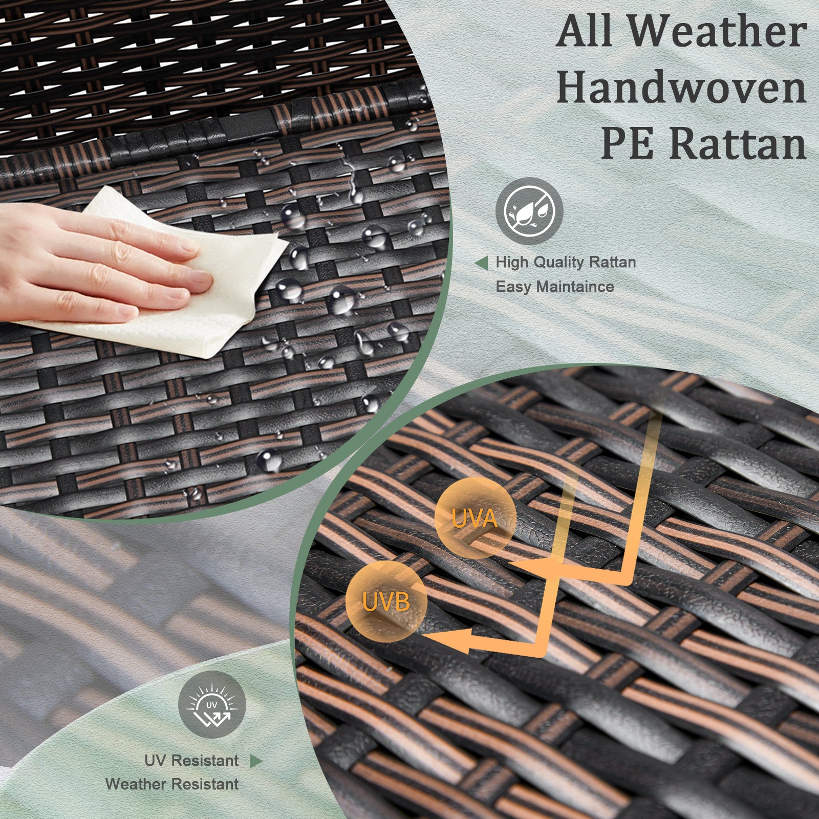 Outdoor PE Wicker Side Table with Storage, Small Patio Storage Bin Container for Hose Cushion Towel, Brown（SAME AS 46755449）