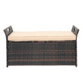 106*52*46cm Iron Frame Can Accommodate Brown Gradient Footstool Locker Rattan Locker