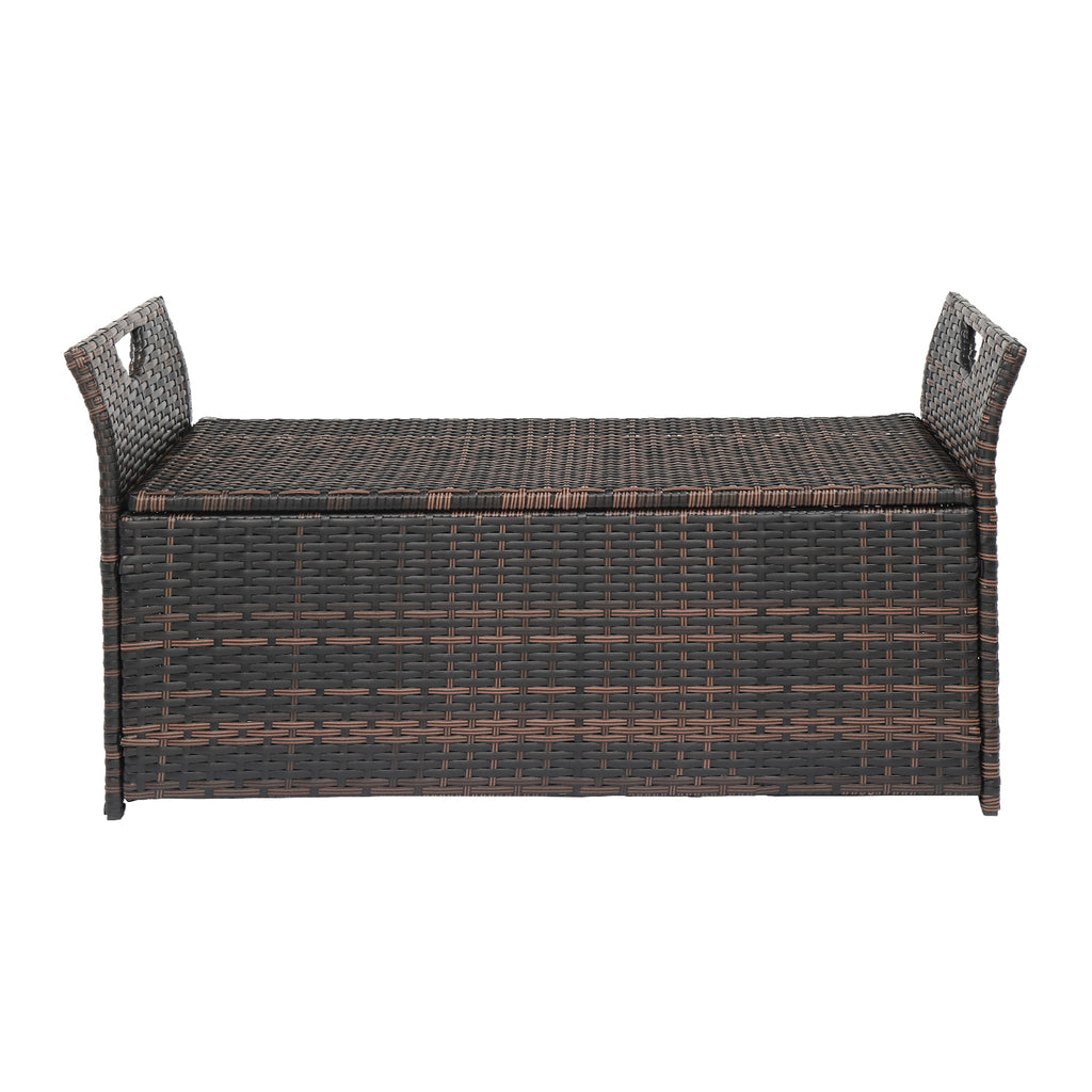 106*52*46cm Iron Frame Can Accommodate Brown Gradient Footstool Locker Rattan Locker