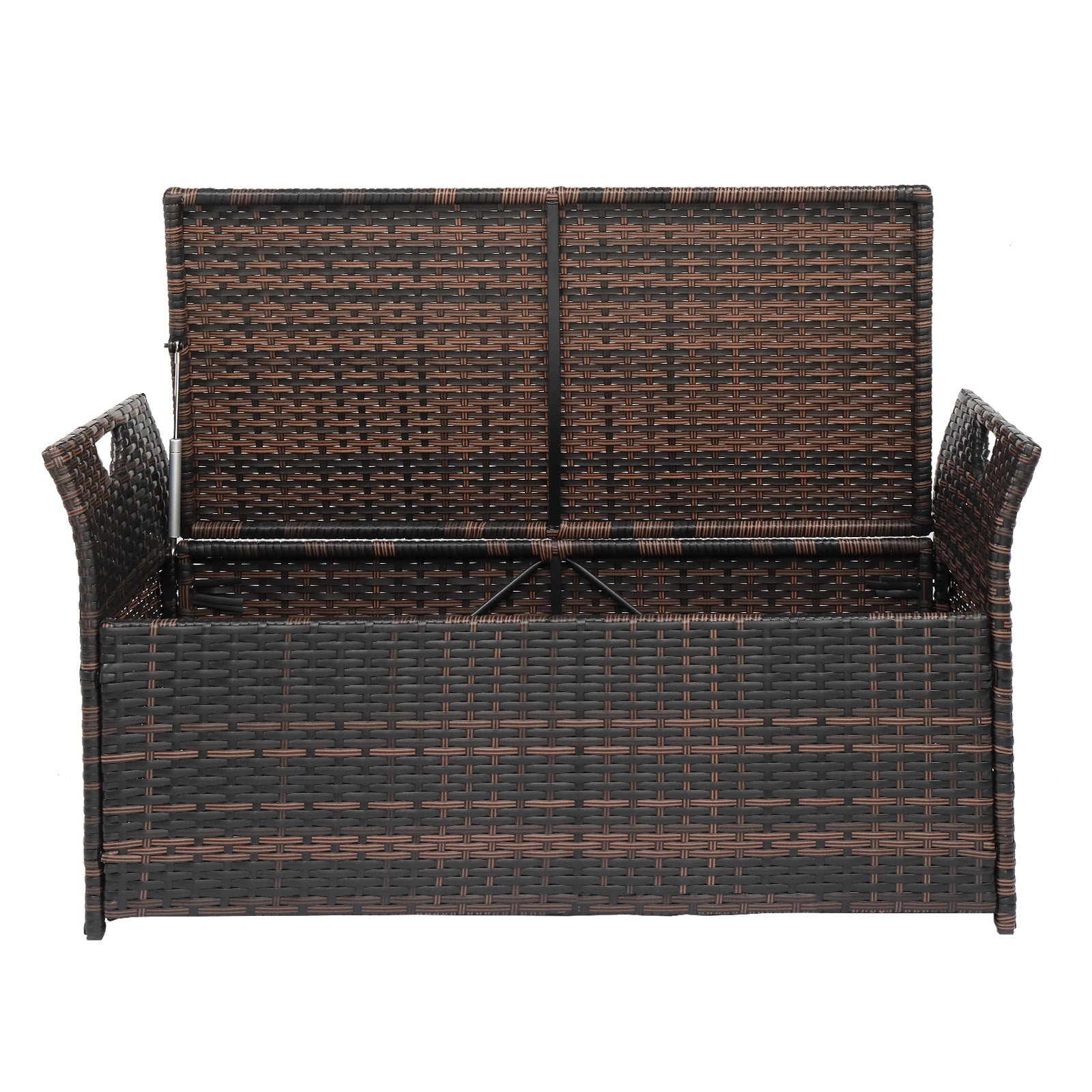 106*52*46cm Iron Frame Can Accommodate Brown Gradient Footstool Locker Rattan Locker