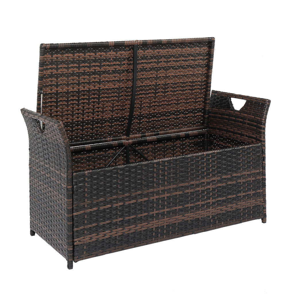 106*52*46cm Iron Frame Can Accommodate Brown Gradient Footstool Locker Rattan Locker