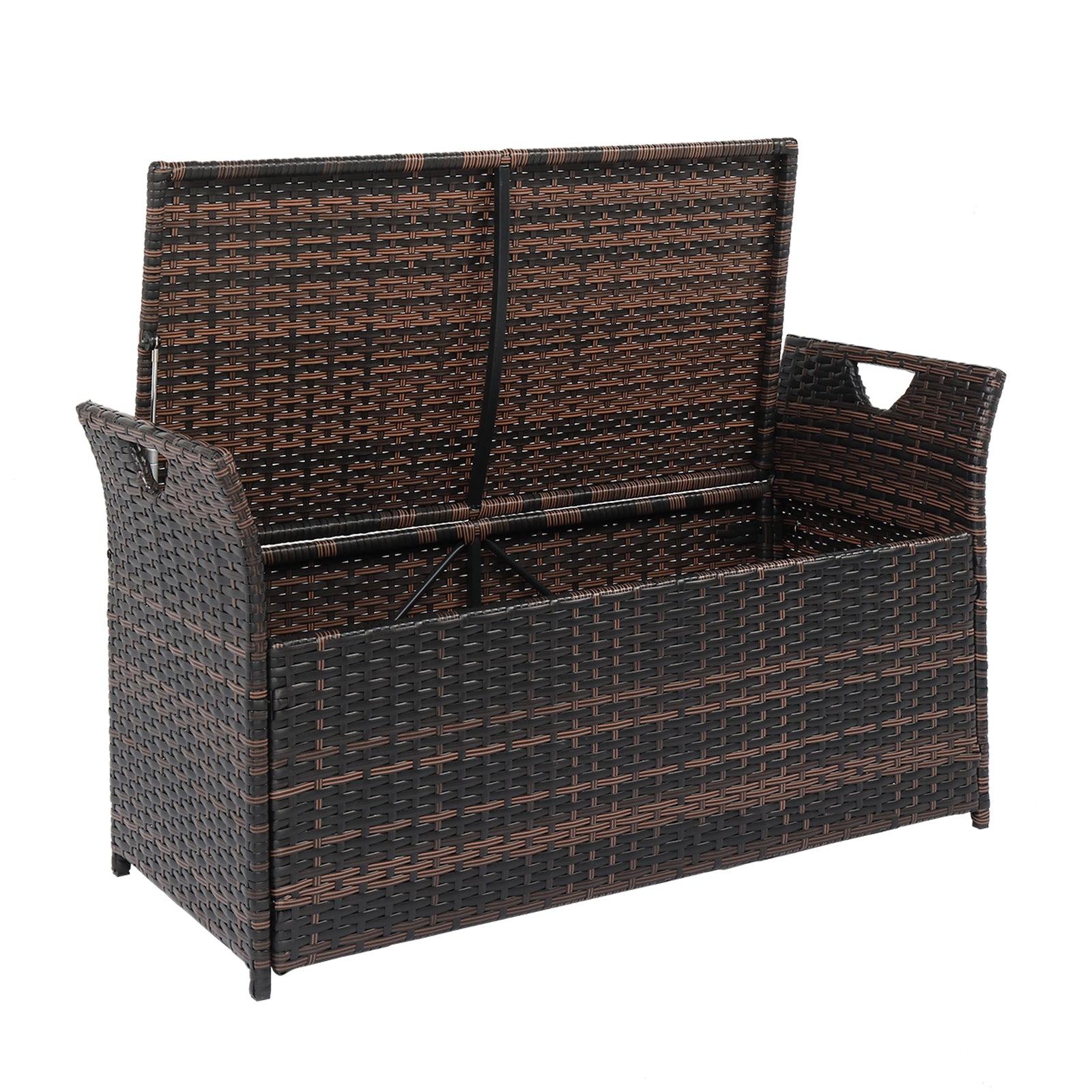 106*52*46cm Iron Frame Can Accommodate Brown Gradient Footstool Locker Rattan Locker