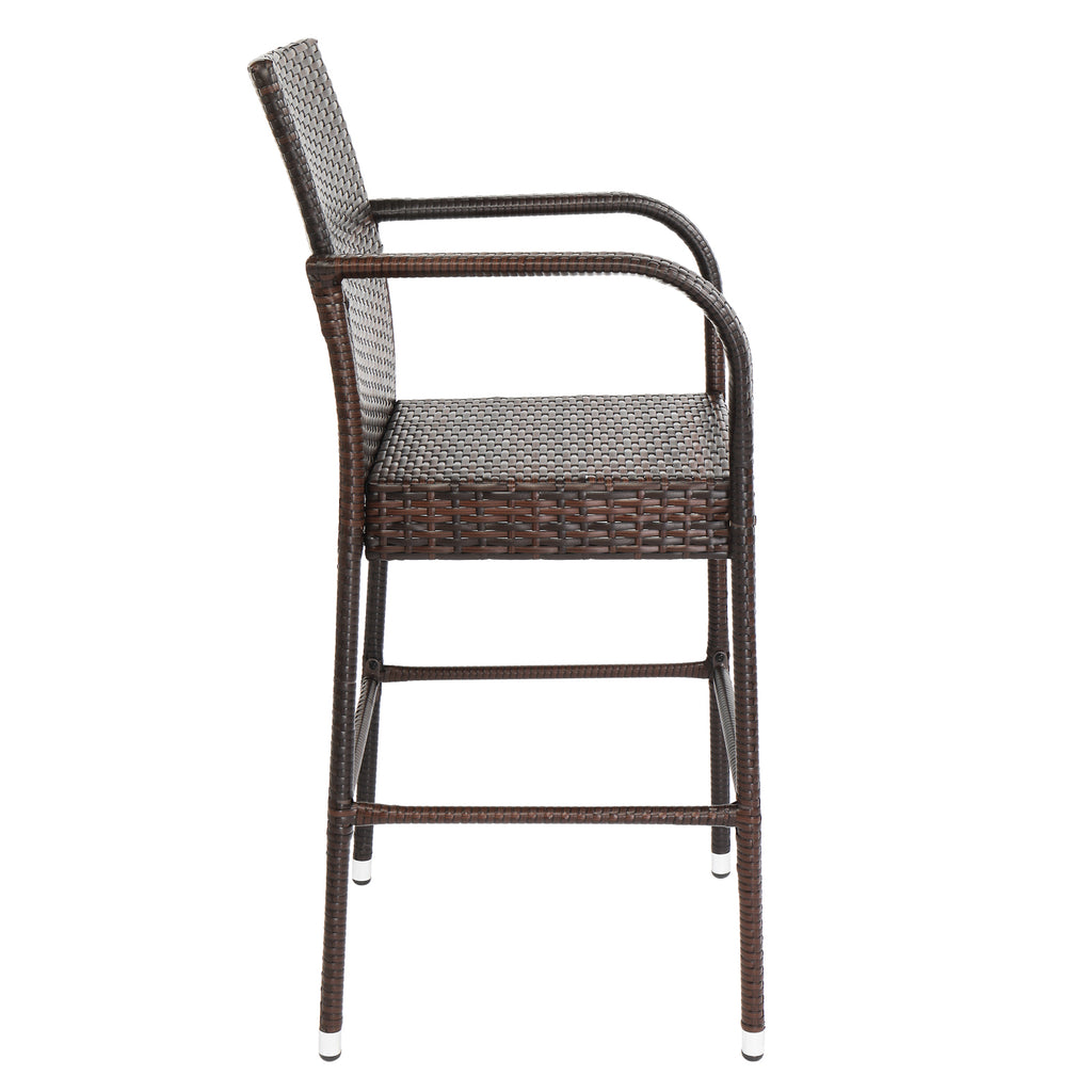 2pcs High Bar Chair Brown Gradient