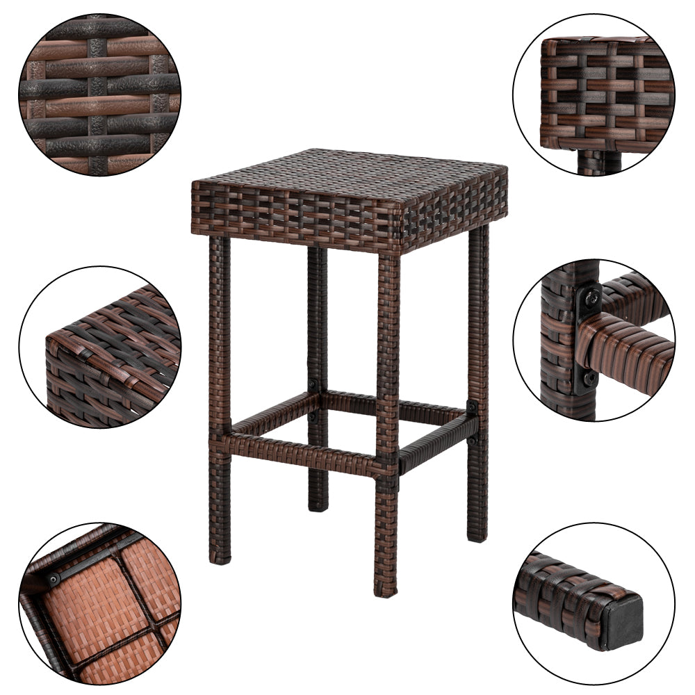 Bar Stool-Table and Chair Set of 4 Brown Gradient（Only 4 bar chairs included）