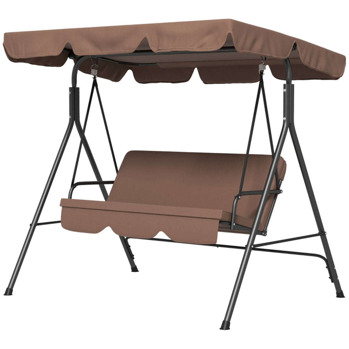 3-Seat Outdoor Patio Swing Chair-Brown  ( Amazon Shipping)（ Prohibited by WalMart ）