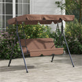 3-Seat Outdoor Patio Swing Chair-Brown  ( Amazon Shipping)（ Prohibited by WalMart ）