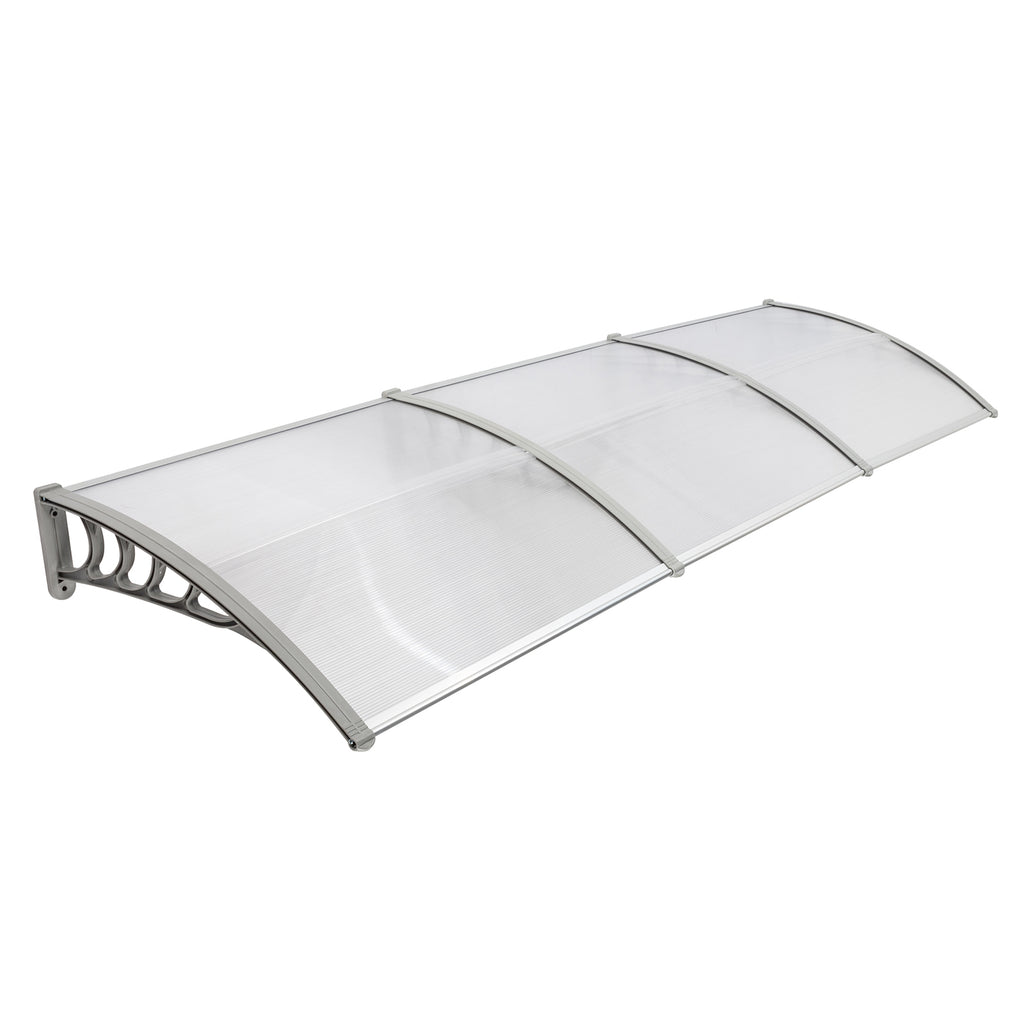 [Same Code：87756300]HT-300 x 100 Household Application Door & Window Rain Cover Eaves Transparent Board & Gray Holder