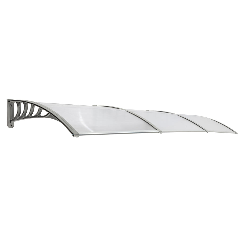 [Same Code：87756300]HT-300 x 100 Household Application Door & Window Rain Cover Eaves Transparent Board & Gray Holder