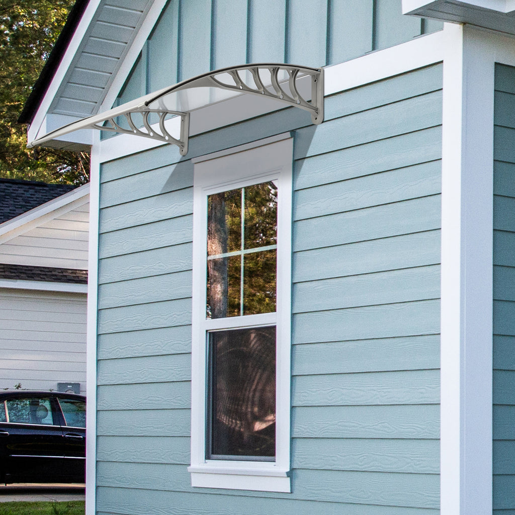 [Same Code：84275143]HT-100 x 96cm Household Application Door & Window Rain Cover Eaves Gray Holder