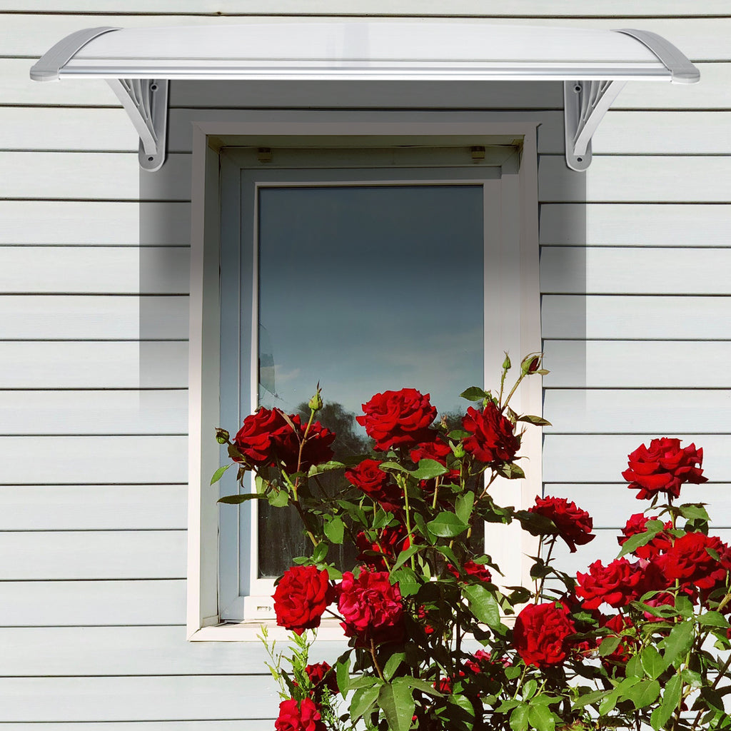 [Same Code：31072821]HT-100 x 80 Household Application Door & Window Rain Cover Eaves Canopy White & Gray Bracket