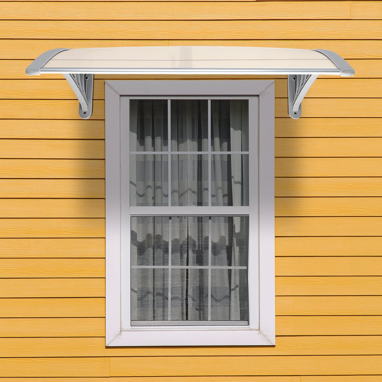 [Same Code：31072821]HT-100 x 80 Household Application Door & Window Rain Cover Eaves Canopy White & Gray Bracket