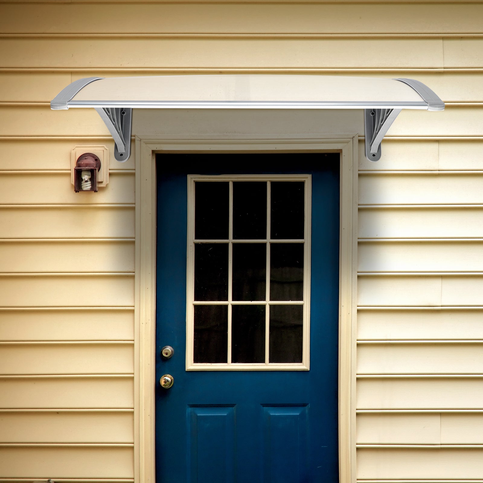 [Same Code：31072821]HT-100 x 80 Household Application Door & Window Rain Cover Eaves Canopy White & Gray Bracket
