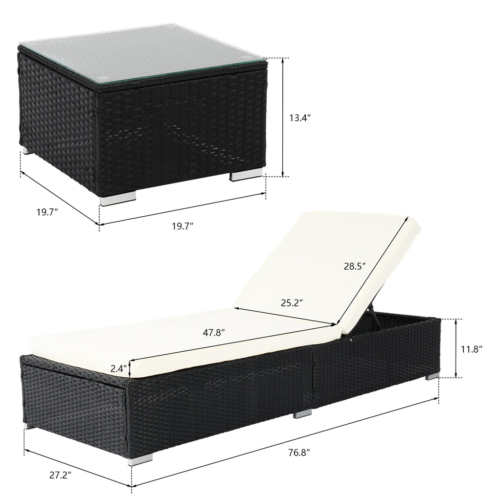 Three-Piece Flat Bed Black Four-Wire