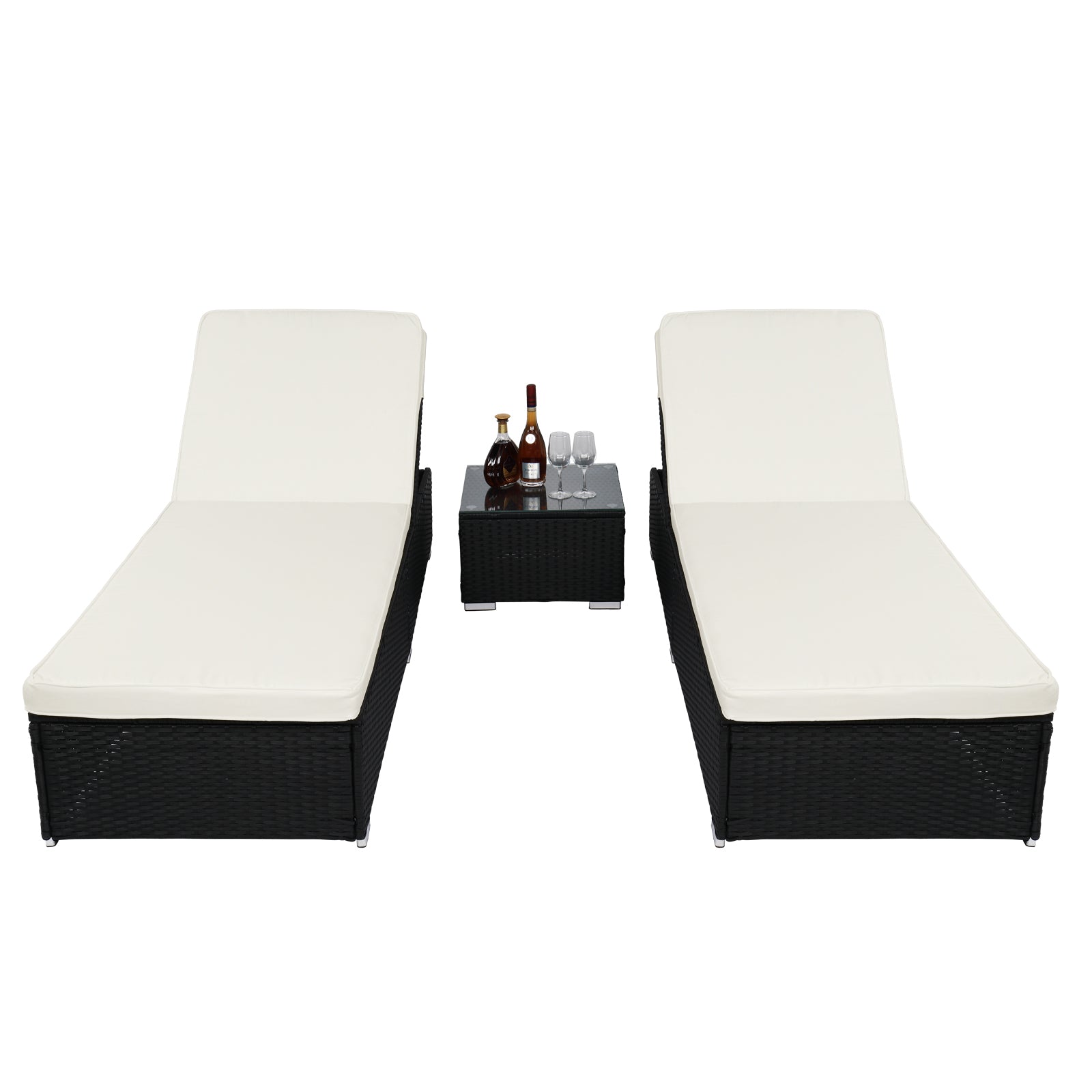 Three-Piece Flat Bed Black Four-Wire