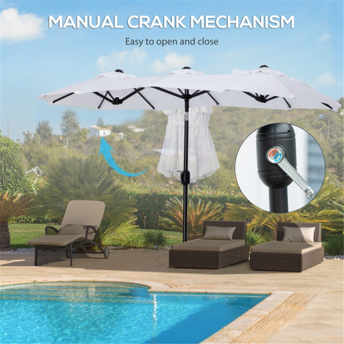 Outdoor beach umbrella /Double-sided Umbrella  ( Amazon Shipping)（Prohibited by WalMart）