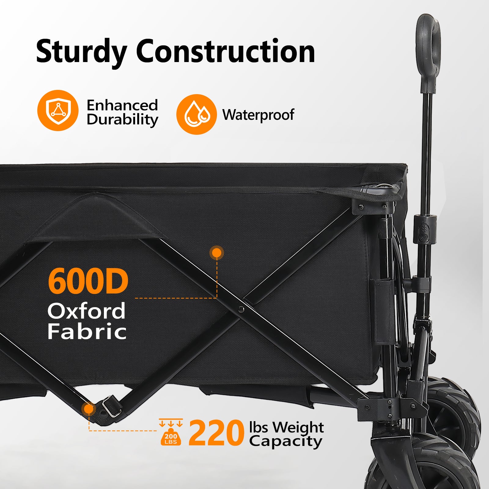 42*22*36inch Black  Garden Folding Cart