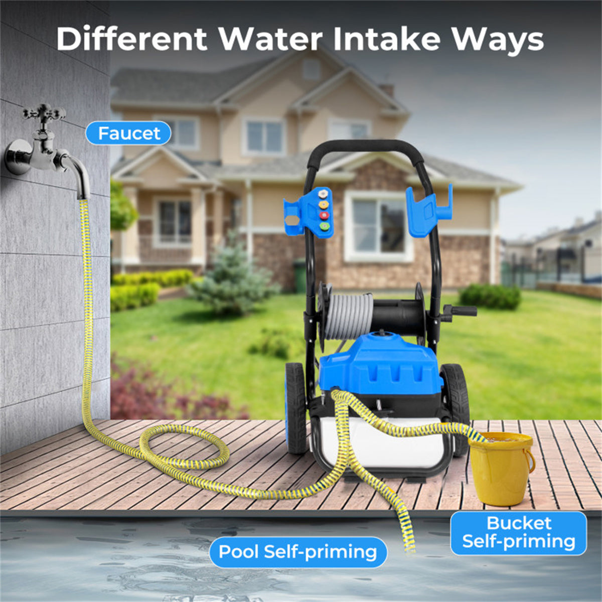 2300 PSI 1.8 GPM electric high-pressure cleaning machine with wheels