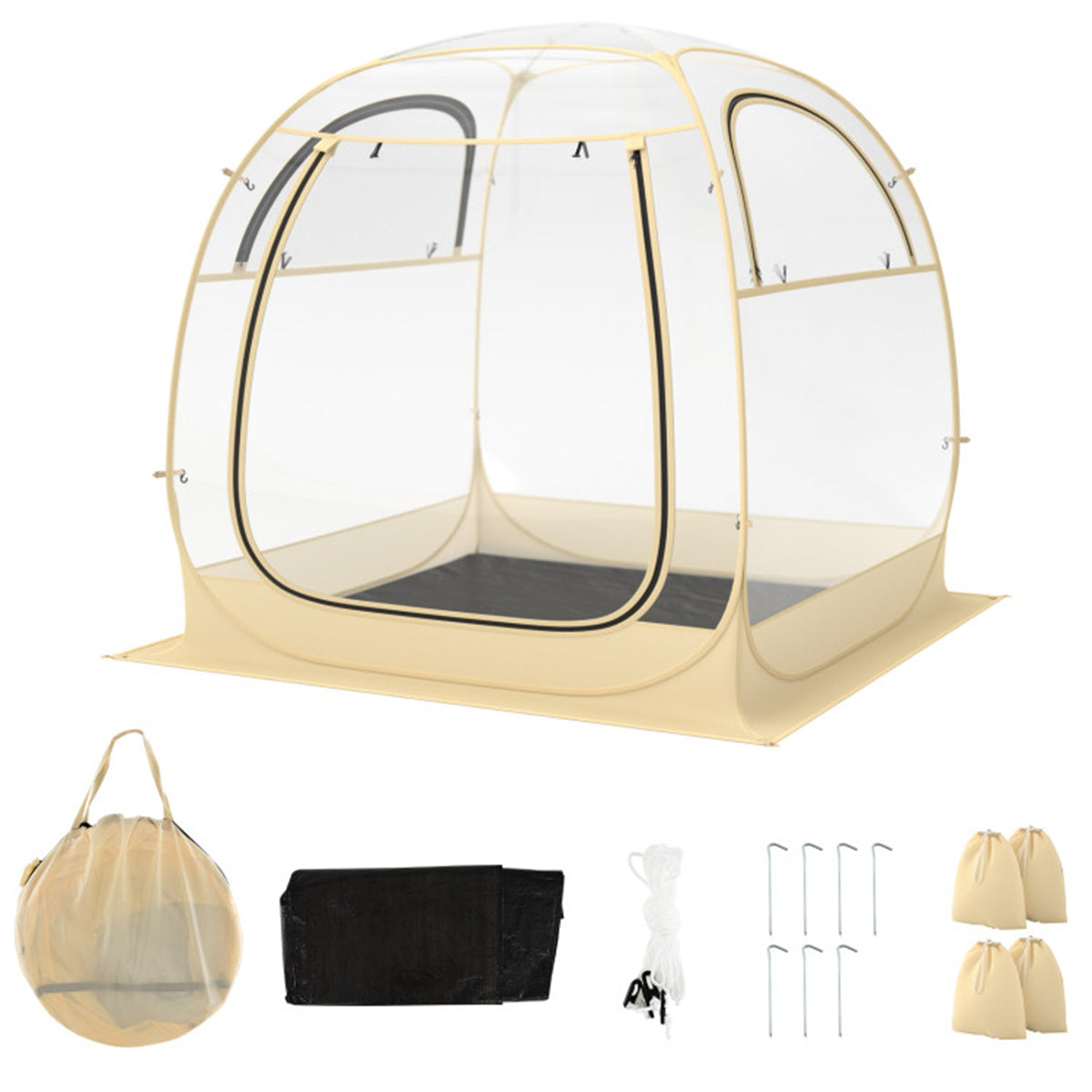 6 X 6 TF Instant Pop up Sports Tent with Carrying Bag and Floor Mat