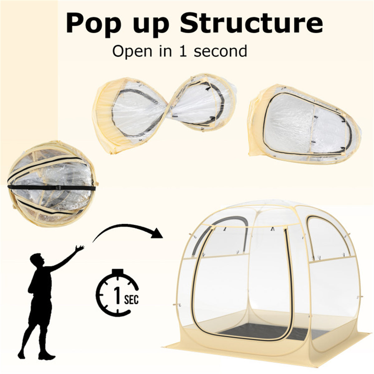 6 X 6 TF Instant Pop up Sports Tent with Carrying Bag and Floor Mat