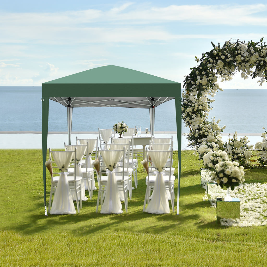 2 x 2m Two Doors & Two Windows Practical Waterproof Right-Angle Folding Tent Green
