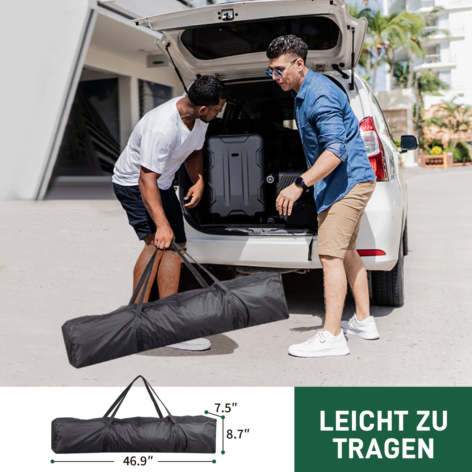 3 x 3m Two Doors & Two Windows Practical Waterproof Right-Angle Folding Tent White