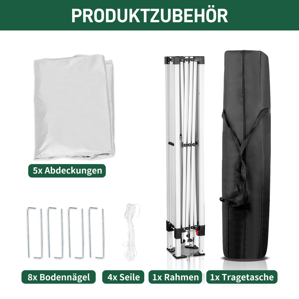 3 x 3m Two Doors & Two Windows Practical Waterproof Right-Angle Folding Tent White