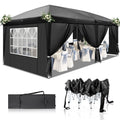 3 x 6m Four Windows Practical Waterproof Folding Tent Black