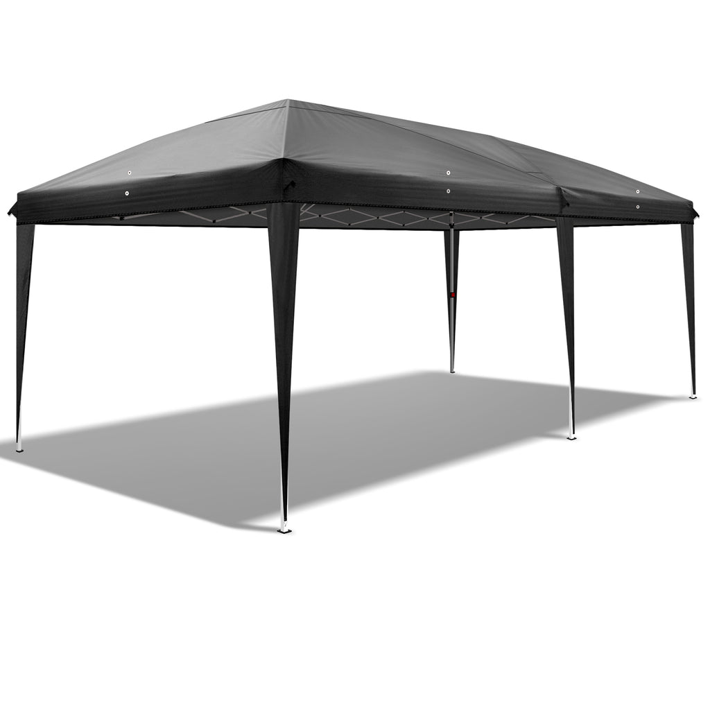 3 x 6m Four Windows Practical Waterproof Folding Tent Black
