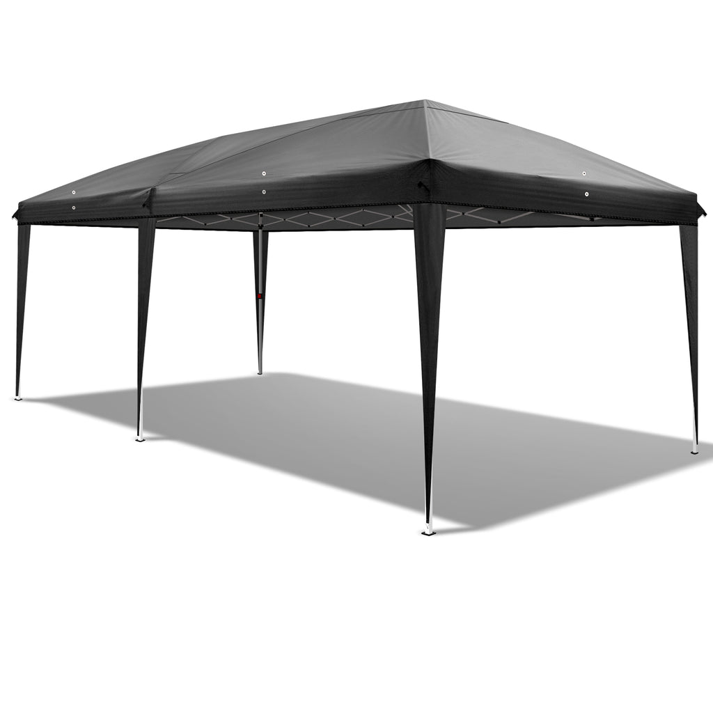 3 x 6m Four Windows Practical Waterproof Folding Tent Black