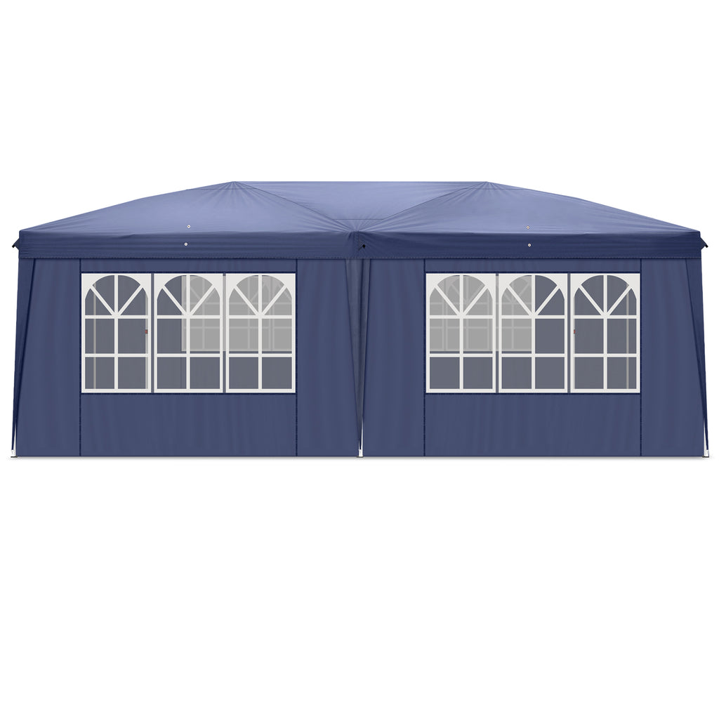 3 x 6m Four Windows Practical Waterproof Folding Tent Blue