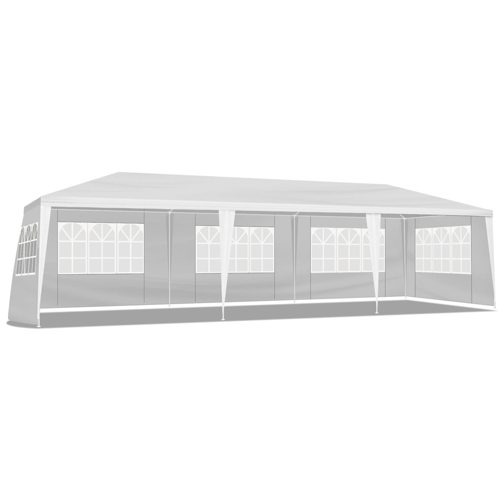10'x30' Outdoor Party Tent with 8 Removable Sidewalls, Waterproof Canopy Patio Wedding Gazebo, White