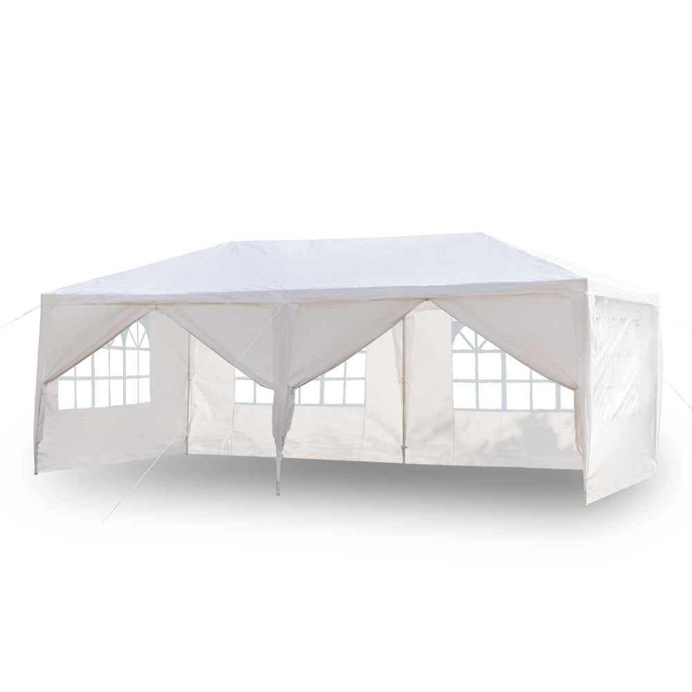 10'x20' Outdoor Party Tent with 6 Removable Sidewalls, Waterproof Canopy Patio Wedding Gazebo, White