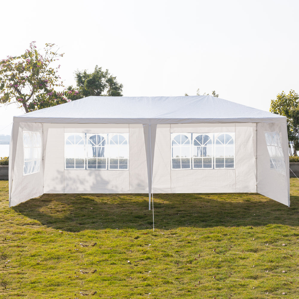 10'x20' Outdoor Party Tent with 6 Removable Sidewalls, Waterproof Canopy Patio Wedding Gazebo, White