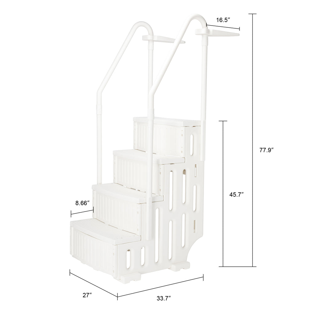 【Replace 92690295】85*68*198cm PE Swimming Pool Escalator White