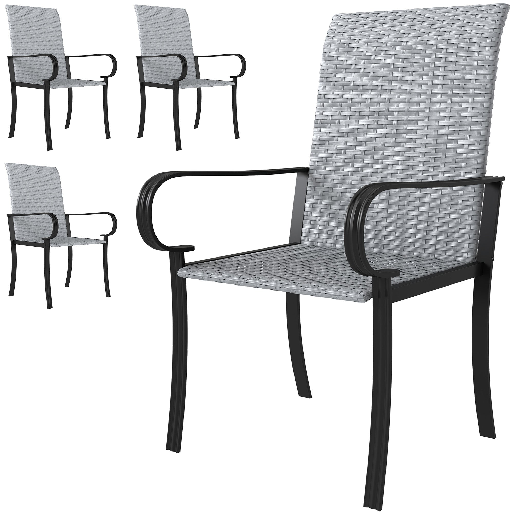4pcs  Rattan Rocking Chairs